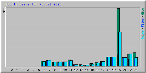 Hourly usage for August 2025