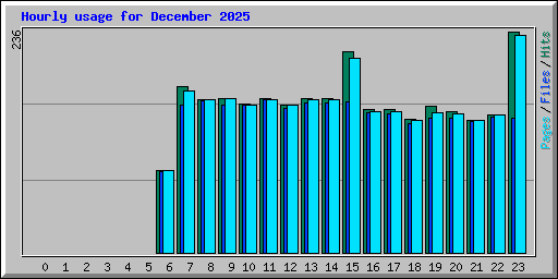 Hourly usage for December 2025